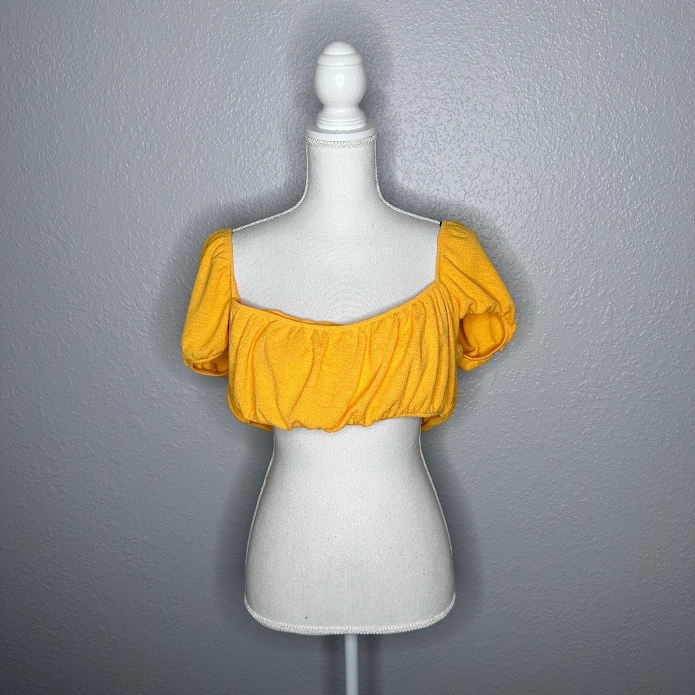 Womens Divided H & M Orange cap sleeve crop top XL